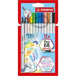 STABILO® 568/12-21 Fasermaler Pen 68 brush sort 12St.
