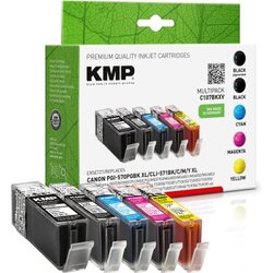 KMP 1569,0050 Tintenpatrone C107BKXV wie PGI570/CLI571XL 5St.