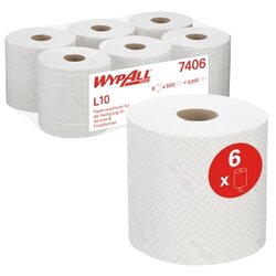 WYPALL* 7406 Wischtuch L10 RollControl 18,3x38cm ws 6St