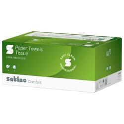 Satino by WEPA 277410 Papierhandtuch Comfort 25x33cm weiß 3.072 Bl./Pack.