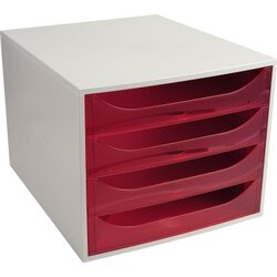 Exacompta 228654D Schubladenbox Ecobox A4+ 4Schübe offen gr/himb.