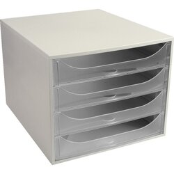 Exacompta 228323D Schubladenbox Ecobox A4+ 4Schübe offen gr/tr