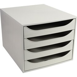 Exacompta 228606D Schubladenbox Ecobox A4+ 4Schübe offen gr/gr