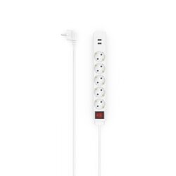 Hama 00223183 Steckdosenleiste 5fach USB-A Schalter 1,4m ws