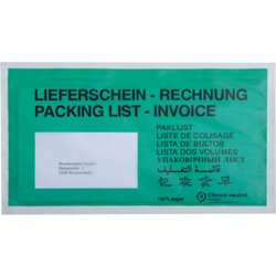 Neutralware 327058600 Begleitpapiertasche DL 240x135mm gn LS-RE 250St