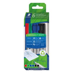 STAEDTLER® 316 C6-1 Fineliner Lumocolor non perm. 0,6mm sort. 6St.