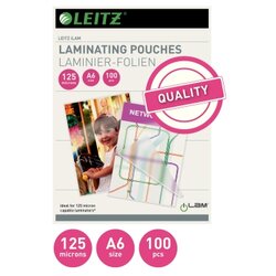 Leitz 33806 Laminierfolie DIN A6 125mic EVA 100 St./Pack.