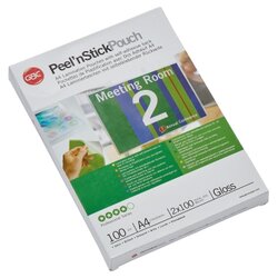 GBC® 41666E Folientasche PeelnStickPouch DIN A4 100mic 100 St./Pack.
