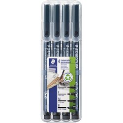 STAEDTLER® 31-9WP4GS Folienstift Lumocolor 0,4-2,5mm sw 4 St./Pack.