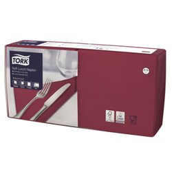 Tork 477411 Serviette 33x33cm 3lg. 1/4 Falz bordeaux 150 St./Pack.
