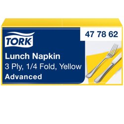 Tork 477862 Serviette 33x33cm 3lg. 1/4 Falz gelb 150 St./Pack.