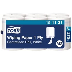Tork 151131 Wischtuch 21,5cmx275m 1lagig weiß 6 Rl./Pack.