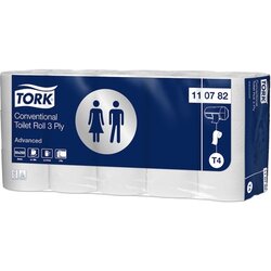 Tork 110782 Toilettenpapier Advanced 3lg 250Bl. weiß 30 Rl./Pack.