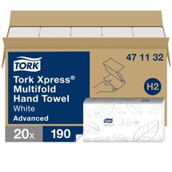 Tork 471132 Papierhandtuch Xpress 2lagig weiß 20x190 Bl./Pack.