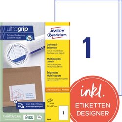 Avery Zweckform 3418 Etikett 200x297mm ws 100 St/Pack.