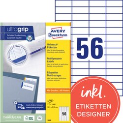 Avery Zweckform 3668 Universaletikett 52,5x21,2mm ws 5.600 St./Pack.
