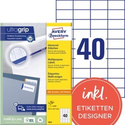 Avery Zweckform 3651 Universaletikett 52,5x29,7mm ws 4.000 St./Pack.