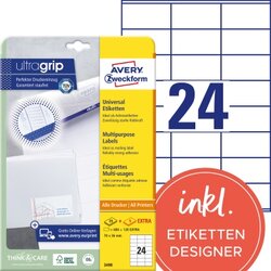 Avery Zweckform 3490 Universaletikett 70x36mm weiß 720 St./Pack.
