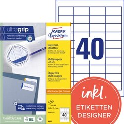 Avery Zweckform 3657 Universaletikett 48,5x25,4mm ws 4.000 St./Pack.