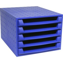 Exacompta 221101D Schubladenbox Forever A4+ 5Schübe offen kobaltbl.