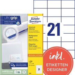 Avery Zweckform 3652 Universaletikett 70x42,3mm weiß 2.100 St./Pack.