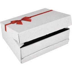ColomPac® CP068.92/02 Geschenkbox Small rote Schleife weiß