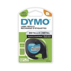 DYMO® Schriftbandkassette LT 12 mm x 4 m (B x L) Kunststoff, 100 % recycelt silber metallic