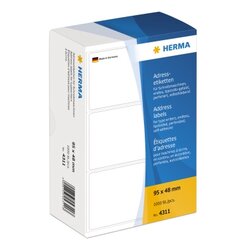 HERMA 4311 Adressetikett 95x48mm zickzack ws 1.000 ST./Pack.
