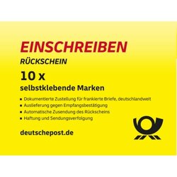 Neutralware 1852_1 Briefmarke Einschreiben Rückschein national 10St