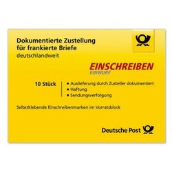 Neutralware 1850 _1 Briefmarke Einschreiben Einwurf national 10St