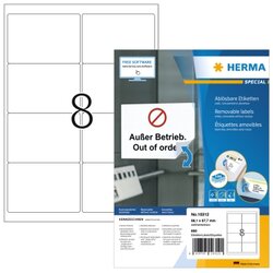 HERMA 10312 Etikett 99,1 x 67,7 mm ablösbar matt ws 800St