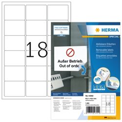 HERMA 10302 Haftetikett 63,5x46,6 mm weiß 1.800 St./Pack.