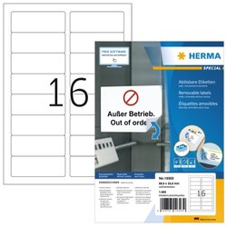 HERMA 10303 Haftetikett 88,9x33,8mm weiß 1.600 St./Pack.