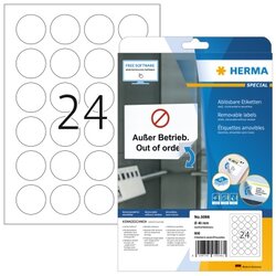 HERMA 5066 Etikett Special 40mm rund weiß 600 St./Pack