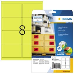 HERMA 5144 Etikett 99,1x67,7mm neongelb 160 St./Pack.