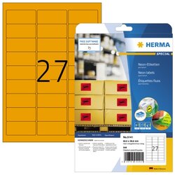 HERMA 5141 Etikett 63,5x29,6mm neonorange 540 St./Pack.