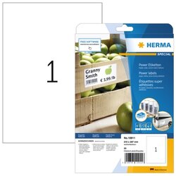 HERMA 10911 Etikett stark haftend  210x297mm matt ws 25St