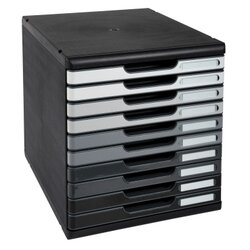 Exacompta 302794D Schubladenbox Modulo A4+ 10 Schübe sw/shadegrey