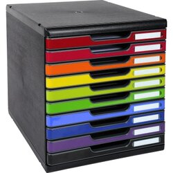 Exacompta 302798D Schubladenbox Modulo A4+ 10Schübe sw/harlekin