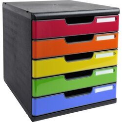 Exacompta 301798D Schubladenbox Modulo A4+ 5Schübe sw/harlekin