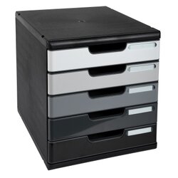 Exacompta 301794D Schubladenbox Modulo A4+ 5Schübe sw/shadegrey