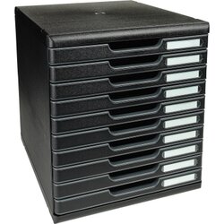 Exacompta 302414D Schubladenbox Modulo A4+ 10Schübe sw/sw