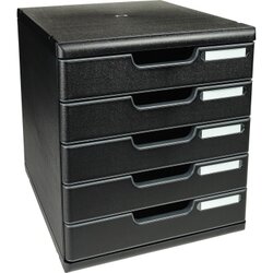 Exacompta 301414D Schubladenbox Modulo A4+ 5Schübe sw/sw