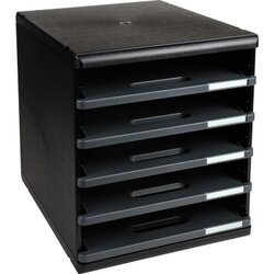 Exacompta 303714D Schubladenbox Modulo A4+ 5Schübe offen sw/d.gr