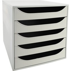 Exacompta 229606D Schubladenbox Ecobox A4+ 5Schübe offen gr/gr