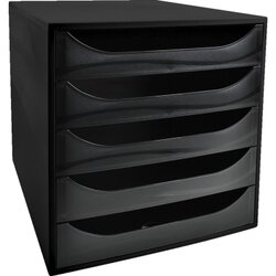 Exacompta 229014D Schubladenbox Ecobox A4+ 5Schübe offen sw/sw