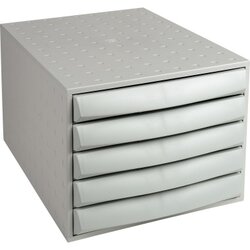 Exacompta 222040D Schubladenbox A4+ 5Schübe geschlossen gr/gr