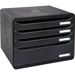 Exacompta 315714D Schubladenbox BIG-BOX Plus A4+ 4Schübe sw