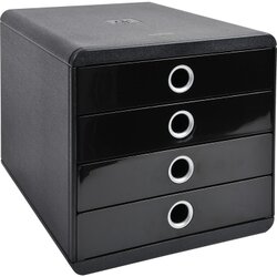 Exacompta 314438D Schubladenbox Pop-Box A4+ 4Schübe sw/si