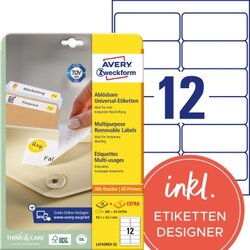Avery Zweckform L4743REV-25 Etikett 99,1x42,3mm weiß 360 St./Pack.